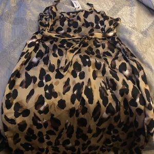 Leopard print silky dress